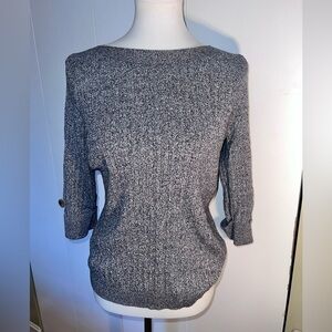 Karen Scott Marled Gray Off-the-Shoulder Sweater